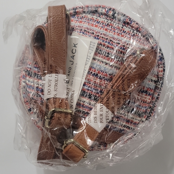 Janie & Jack Girl Poppy Red Tweed Circle Backpack - Picture 4 of 4